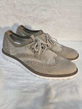 Dockers Men's Taupe Wingtip Derby with Mesh Panels